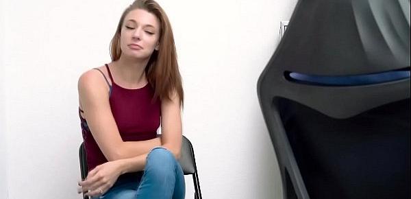  Petite teen is getting fucked hard by a hot and fit cop in his office.